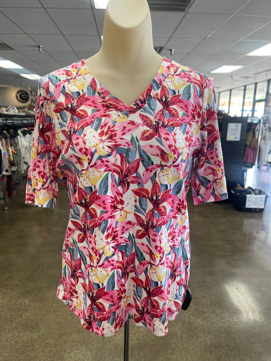 TOP SS by CHICOS In FLORAL PRINT, Size: S