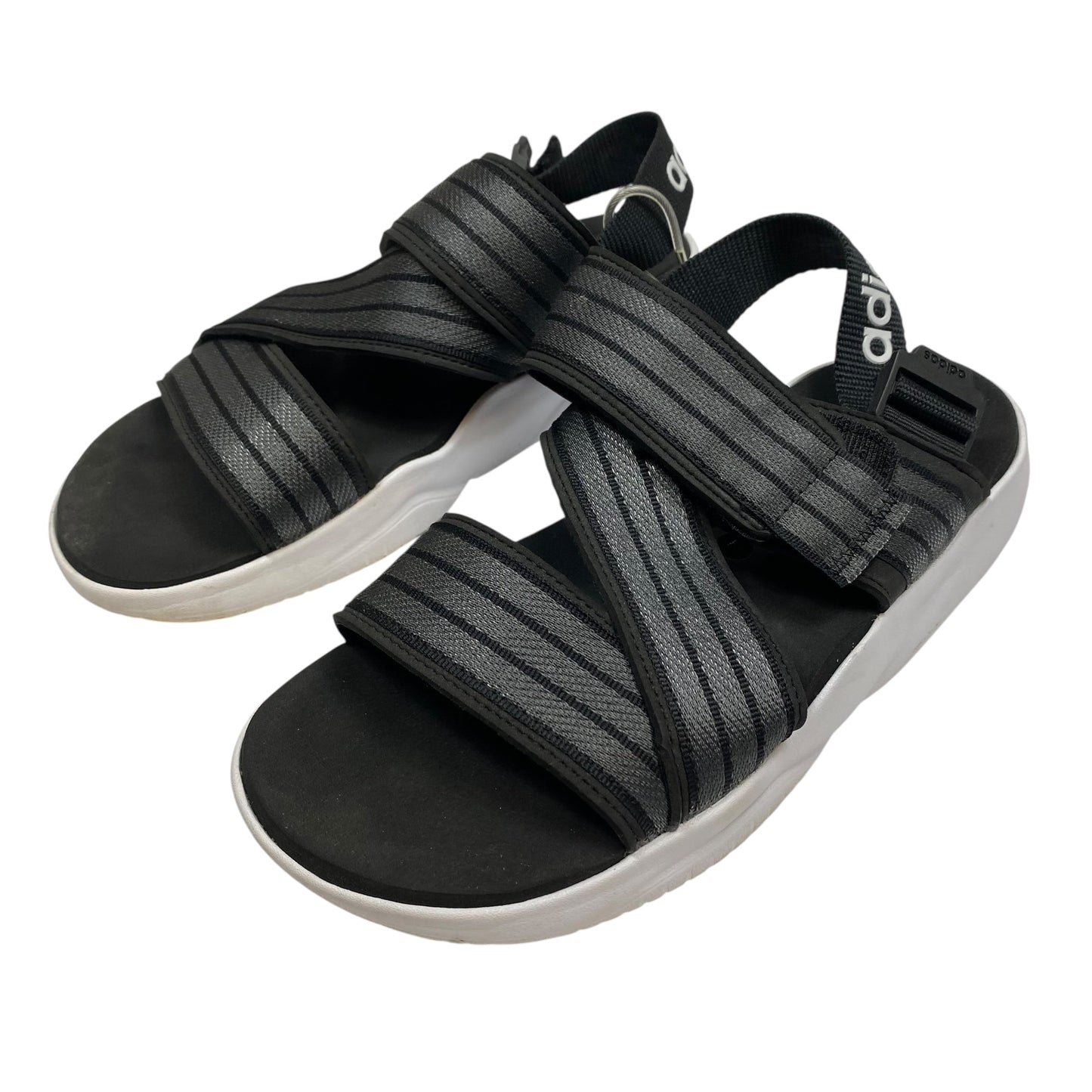 Sandals Sport By Adidas In Black & Grey, Size:7