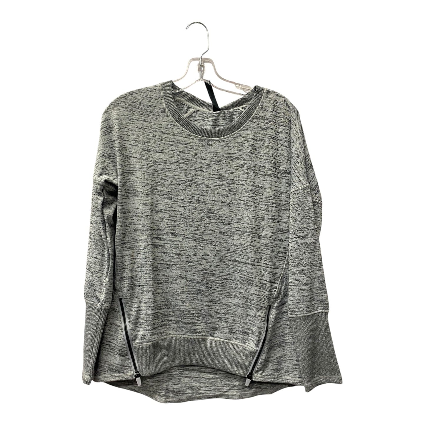 Athletic Top Ls Crewneck By 90 Degrees By Reflex In Grey, Size:M