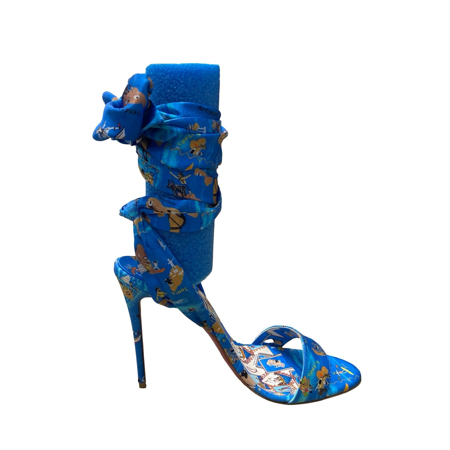 Sandals Luxury Designer By Christian Louboutin In Blue, Size: 10B (EU40)