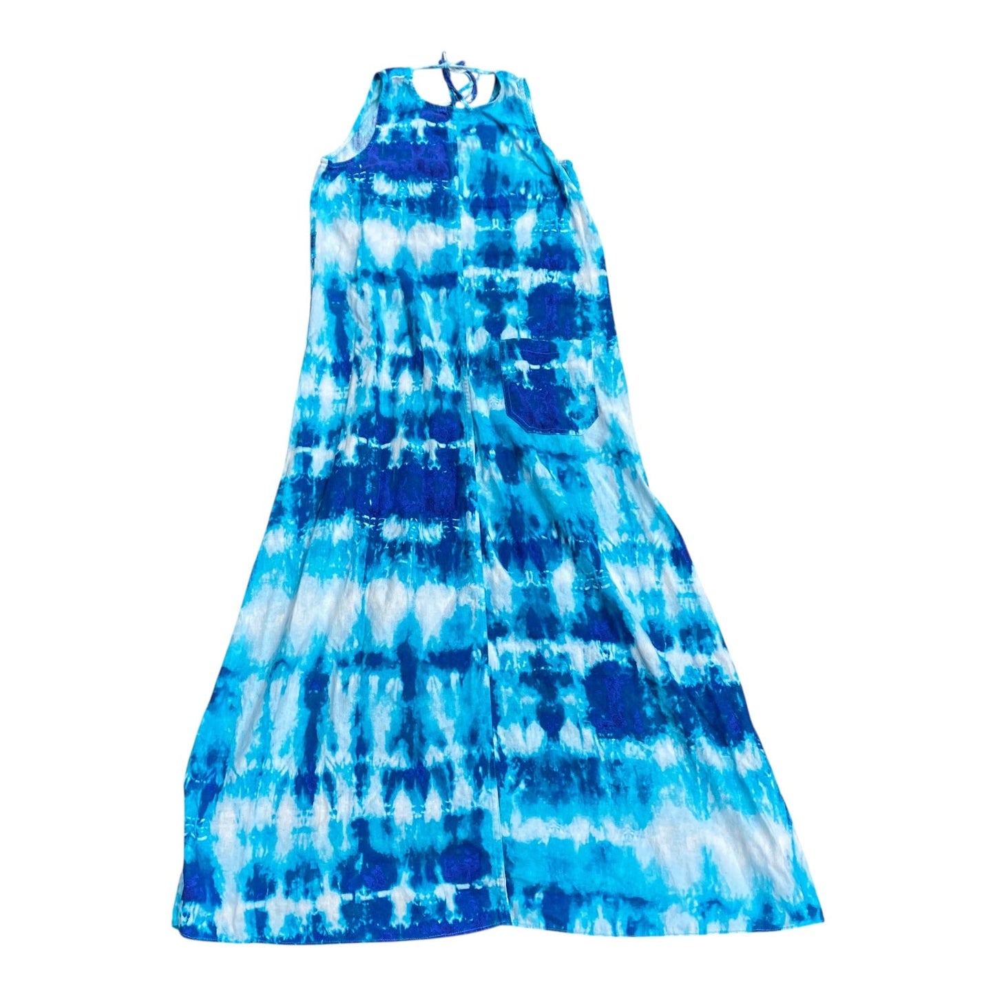 Dress Casual Maxi By Calvin Klein In Blue & White, Size:2