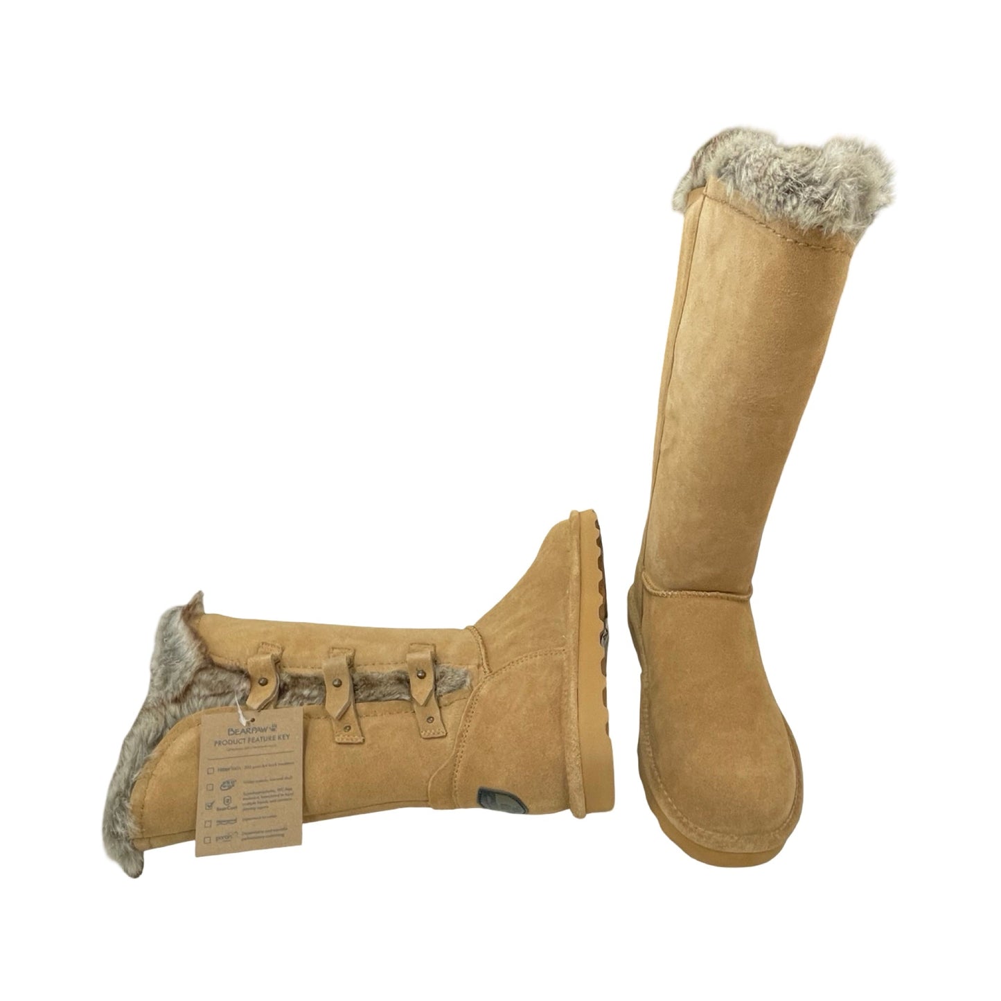 Boots Knee Flats By Bearpaw In Tan, Size:10