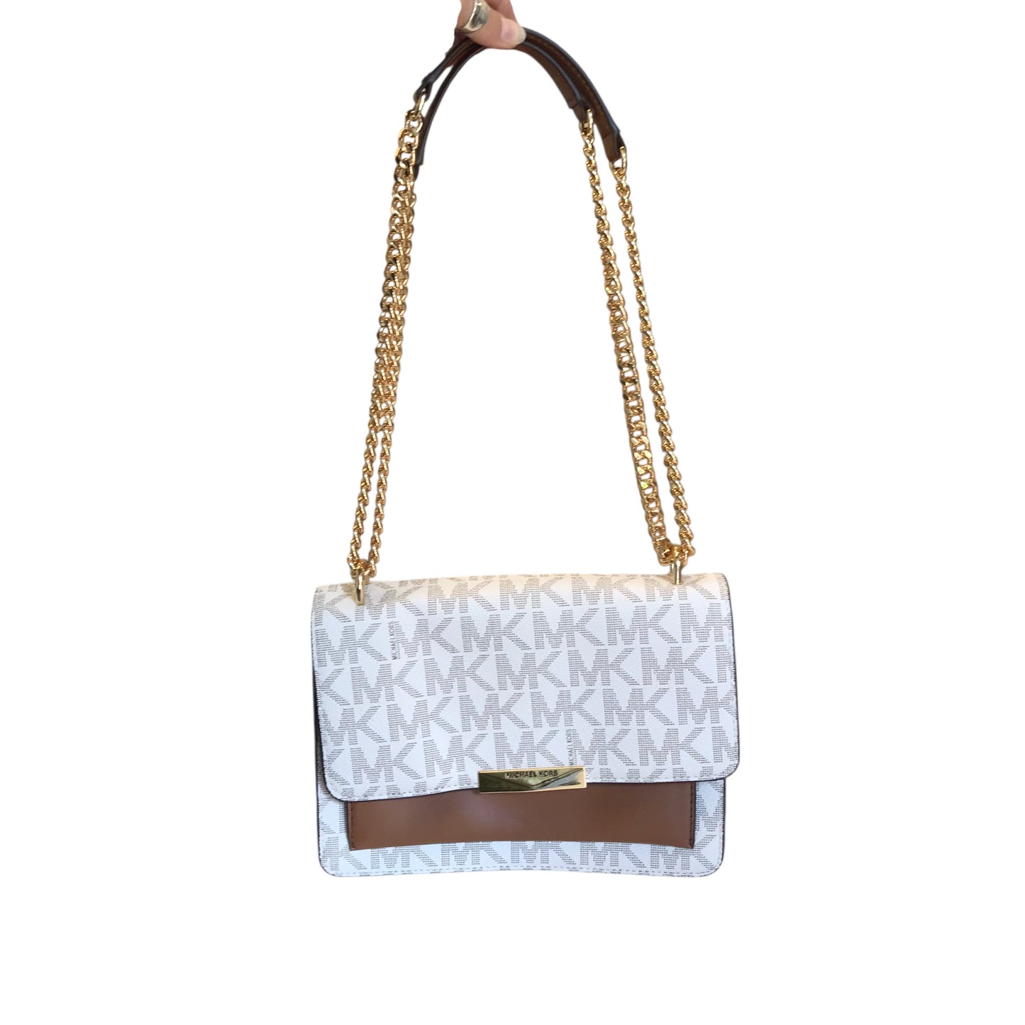 Crossbody Designer By Michael Kors In White, Size:Small