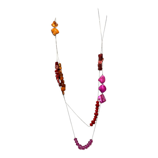 Necklace Statement  In Orange