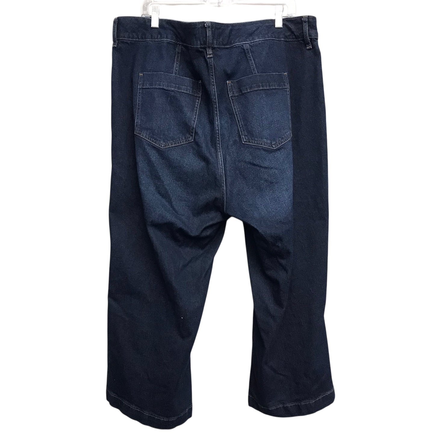 Jeans Wide Leg Cropped By Liz Claiborne In Blue Denim, Size:20