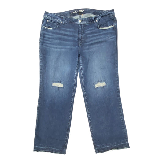 Jeans Straight By Inc In Blue Denim, Size:22