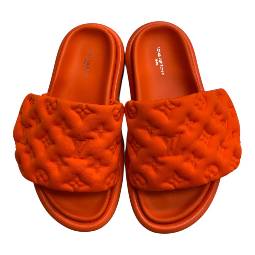 Sandals Luxury Designer By Louis Vuitton In Orange, Size:6