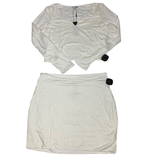 Skirt Set 2Pc By Fashion Nova In White, Size:2X
