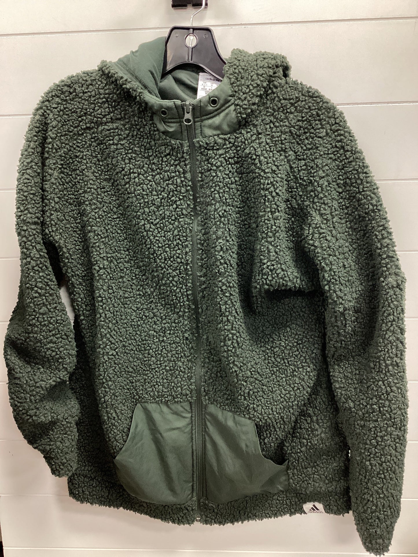 Athletic Jacket By Adidas In Green, Size:M