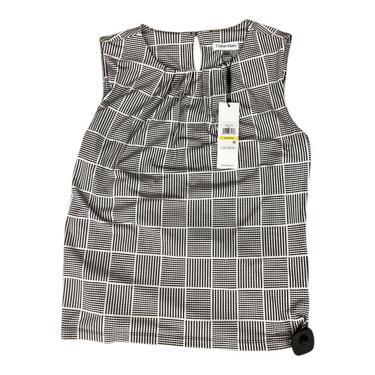 Top Sleeveless By Calvin Klein In Black & White, Size:M
