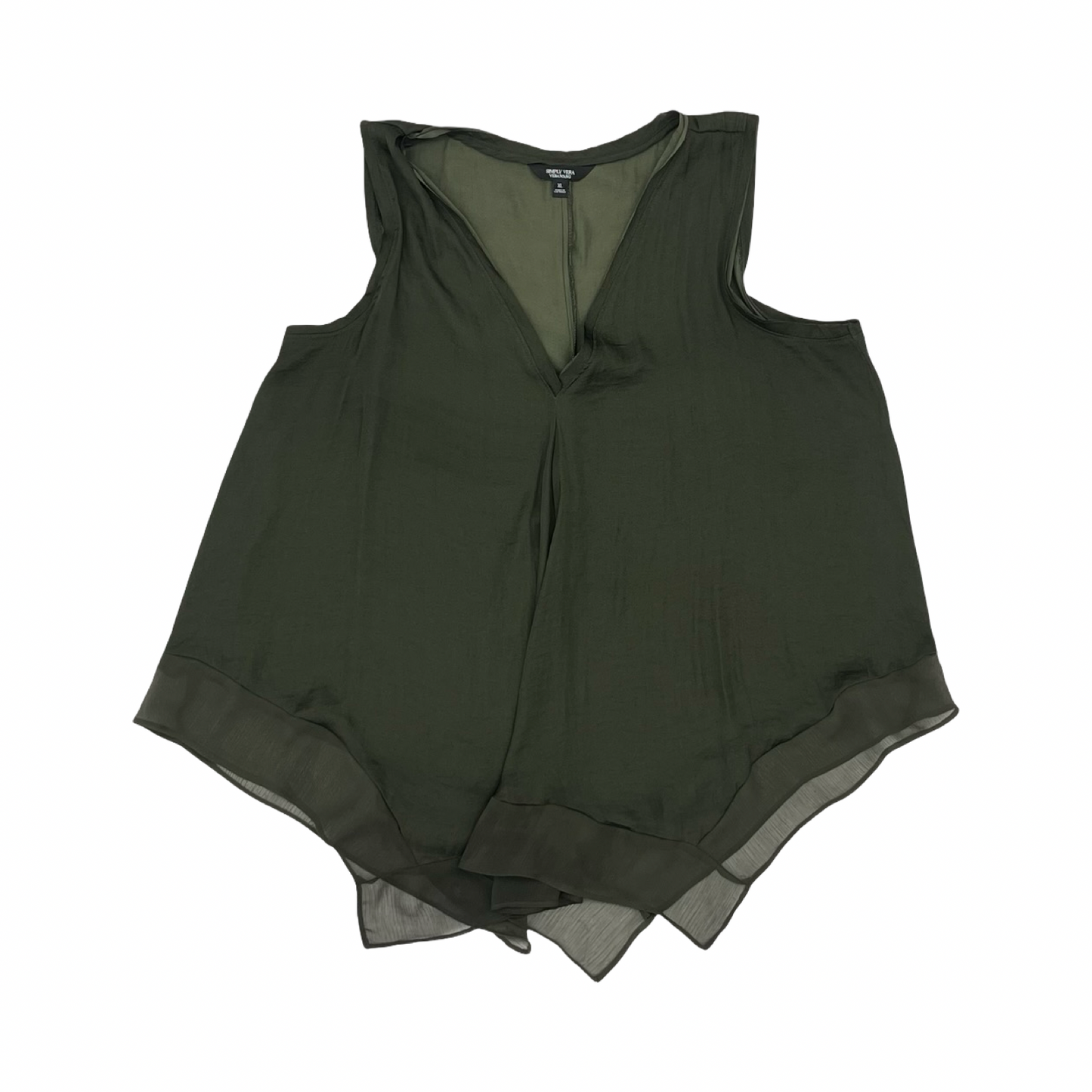 Blouse Sleeveless By Simply Vera In Green, Size:Xl