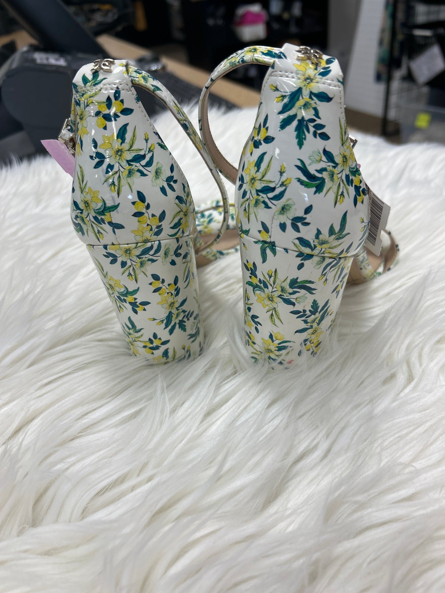 Sandals Heels Block By Sam Edelman In Floral Print, Size:8.5