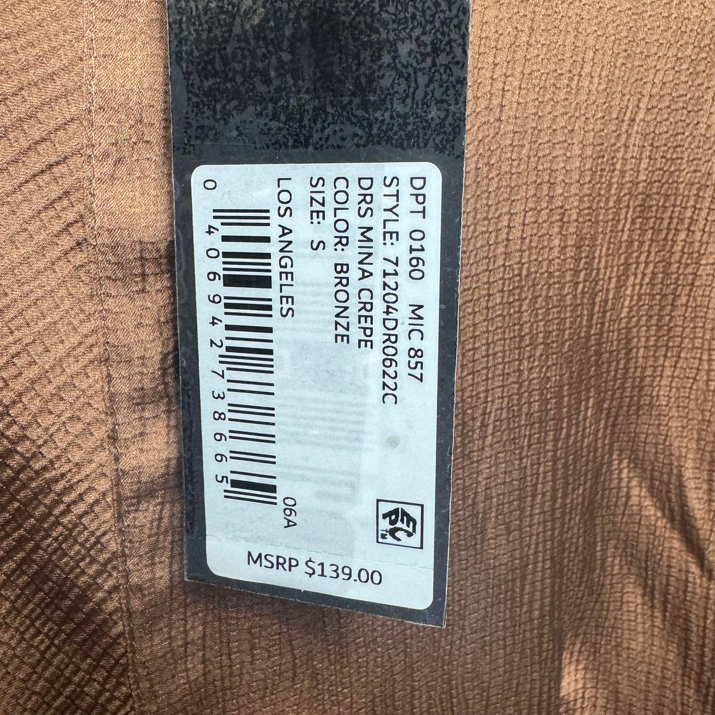Mina Crepe Dress Casual Short By Gianni Bini In Bronze, Size: S