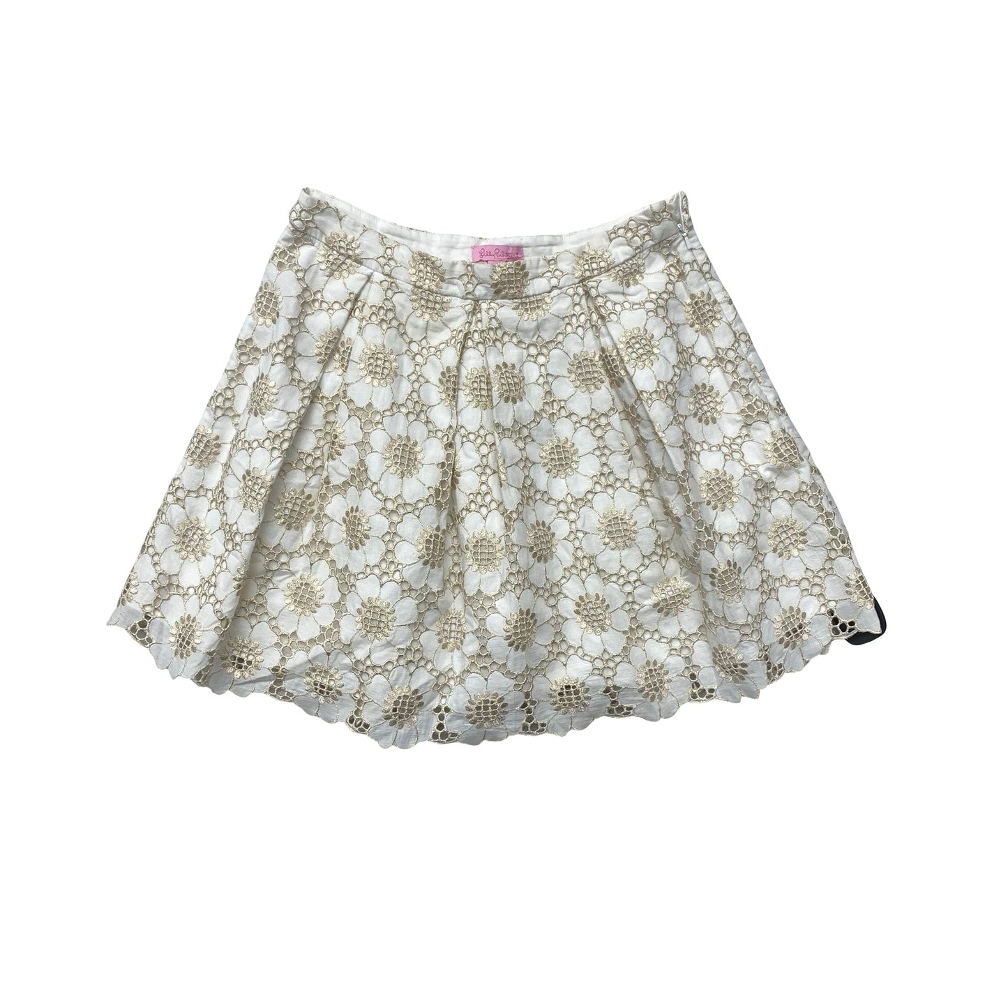 Skirt Designer By Lilly Pulitzer In Gold & White, Size:6
