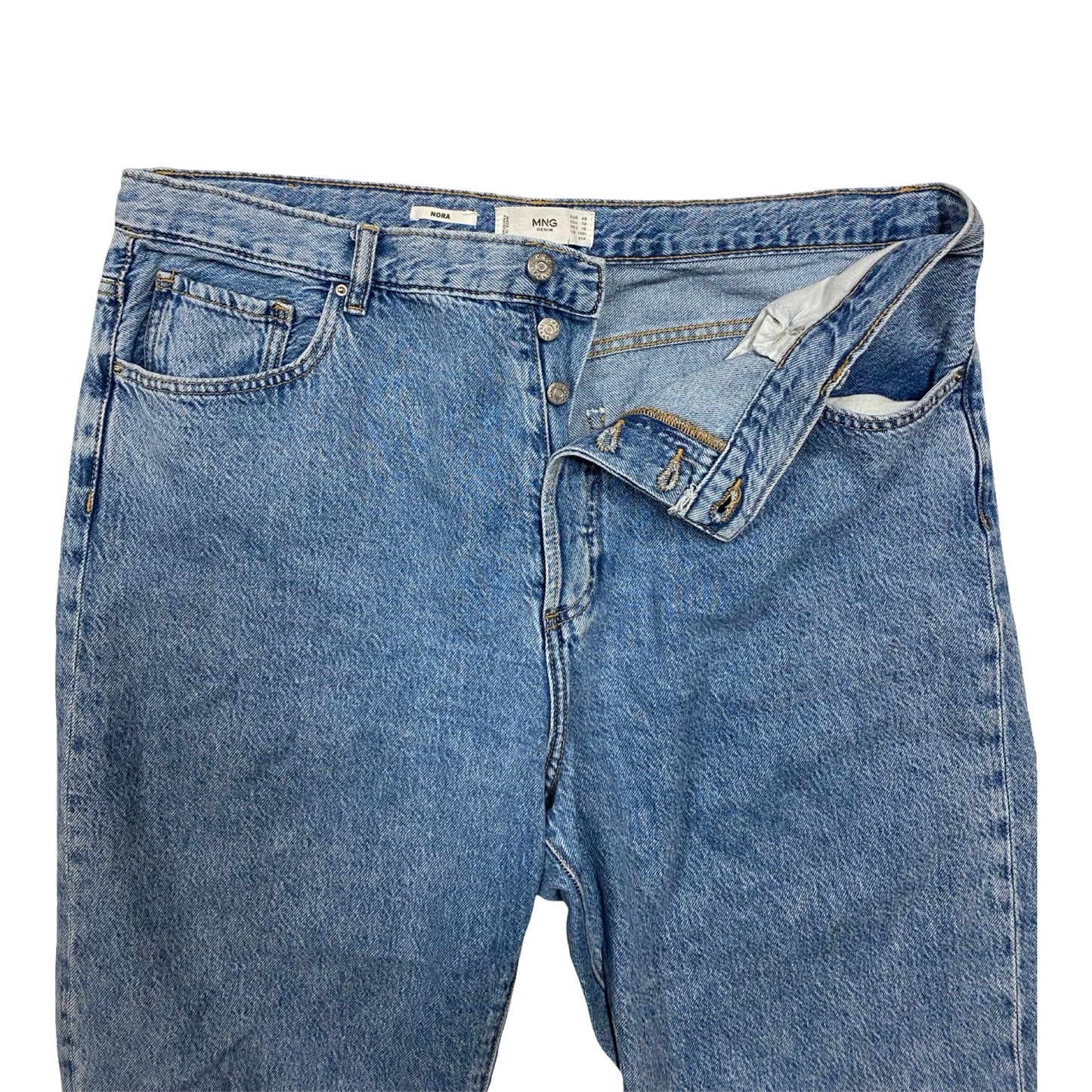 Jeans Wide Leg By Mng In Blue Denim, Size:16