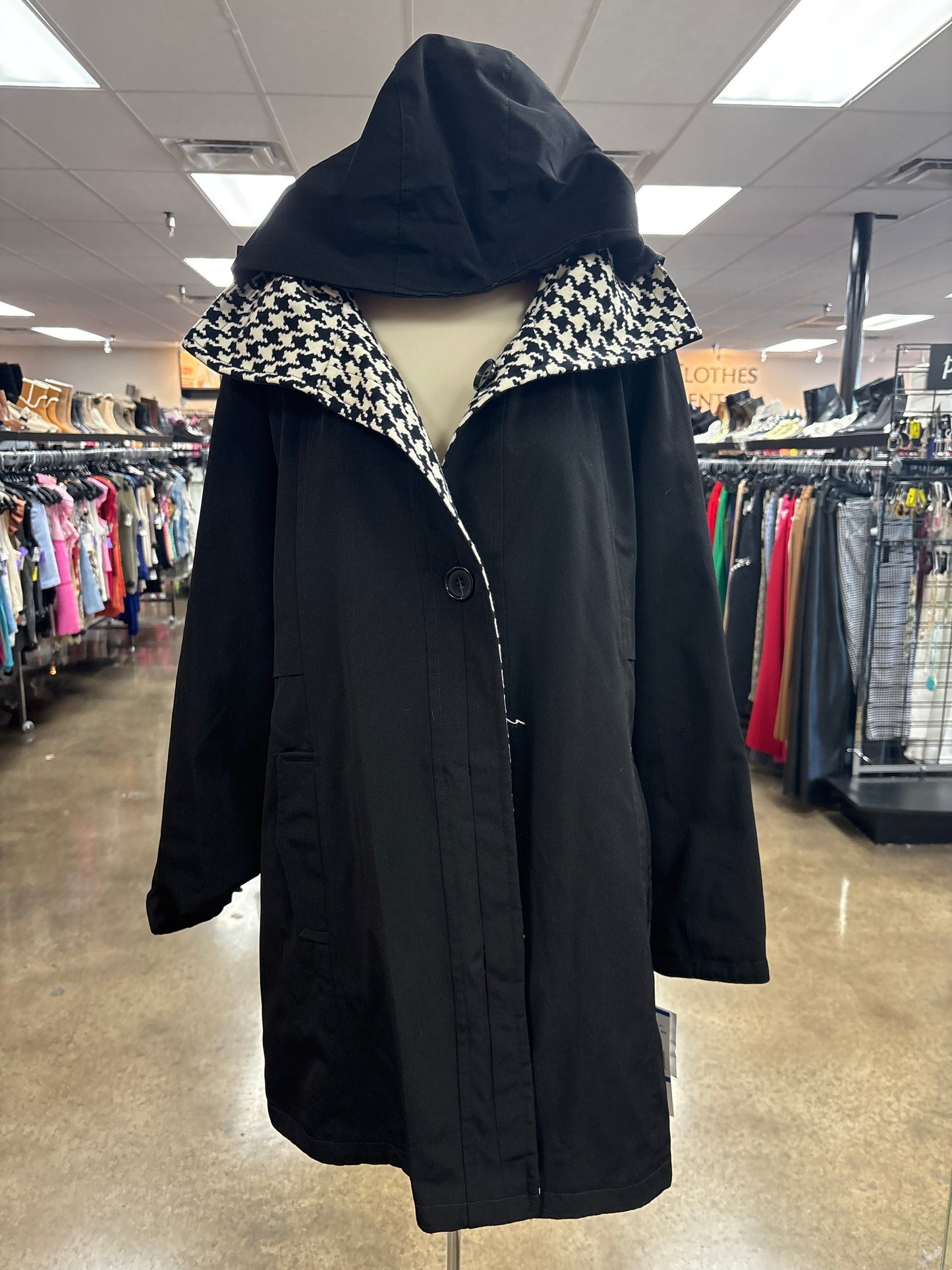 Coat Other By Jones New York In Black & Cream, Size:Xl