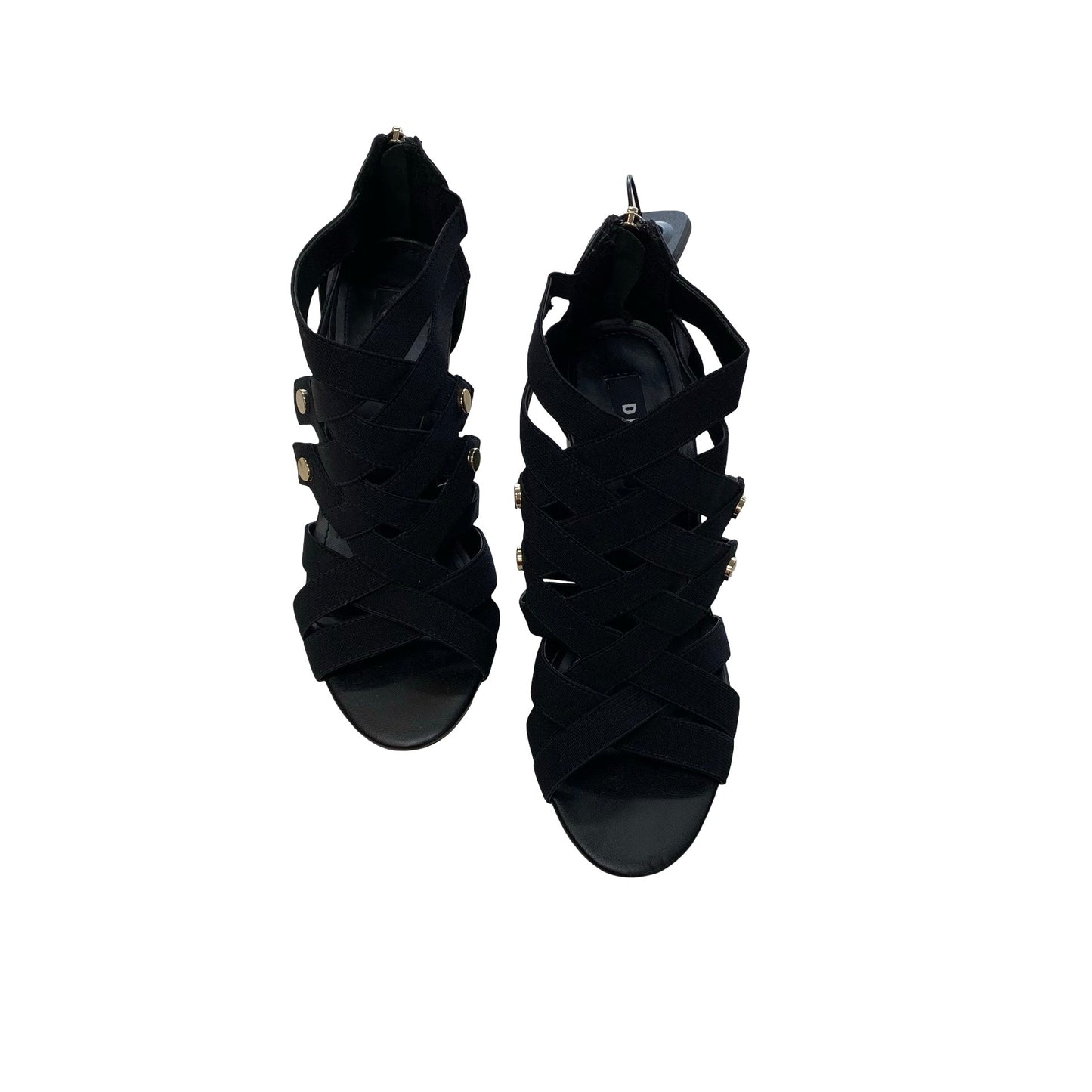Sandals Heels Block By Dkny In Black, Size:7