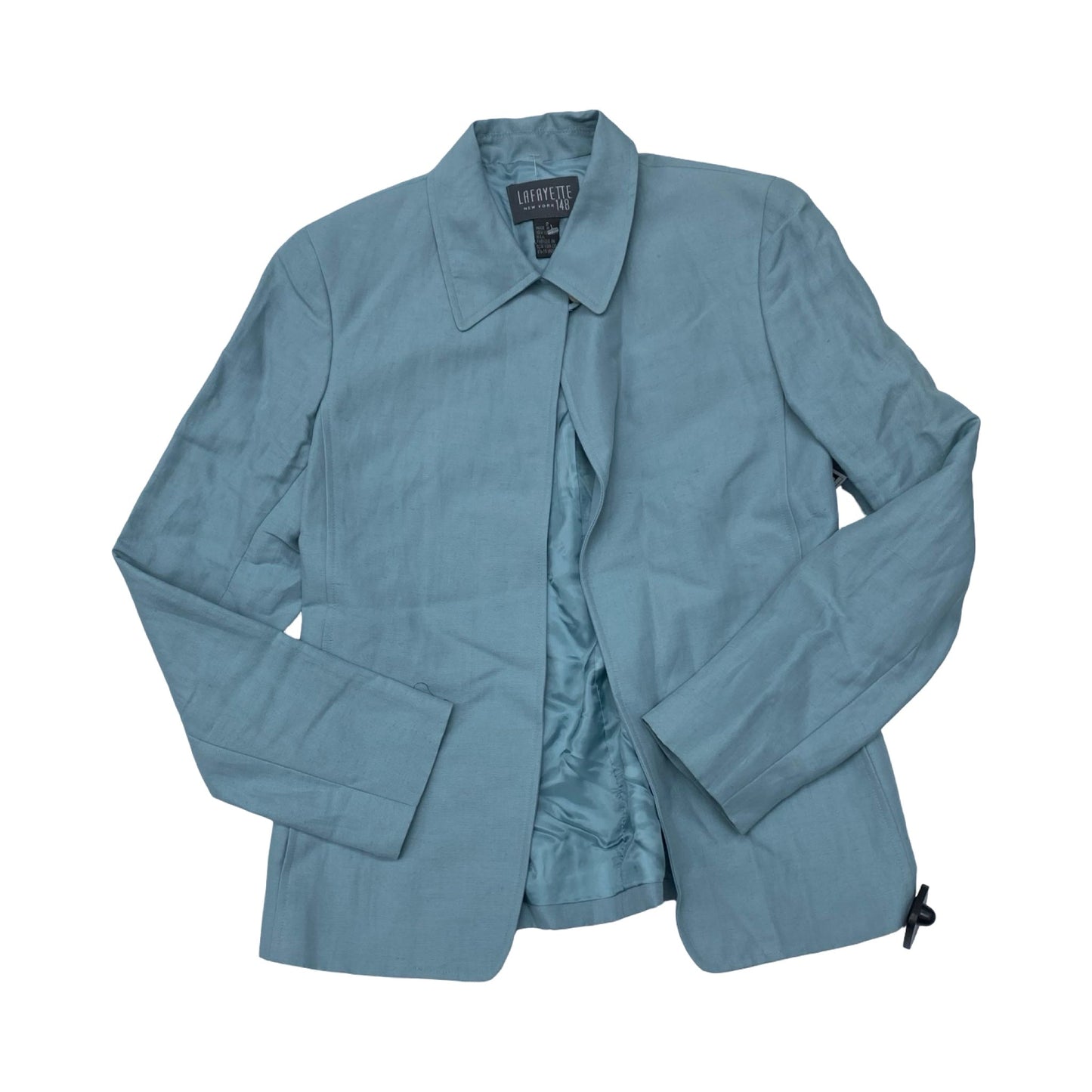 Blazer Designer By Lafayette 148 In Teal, Size:2