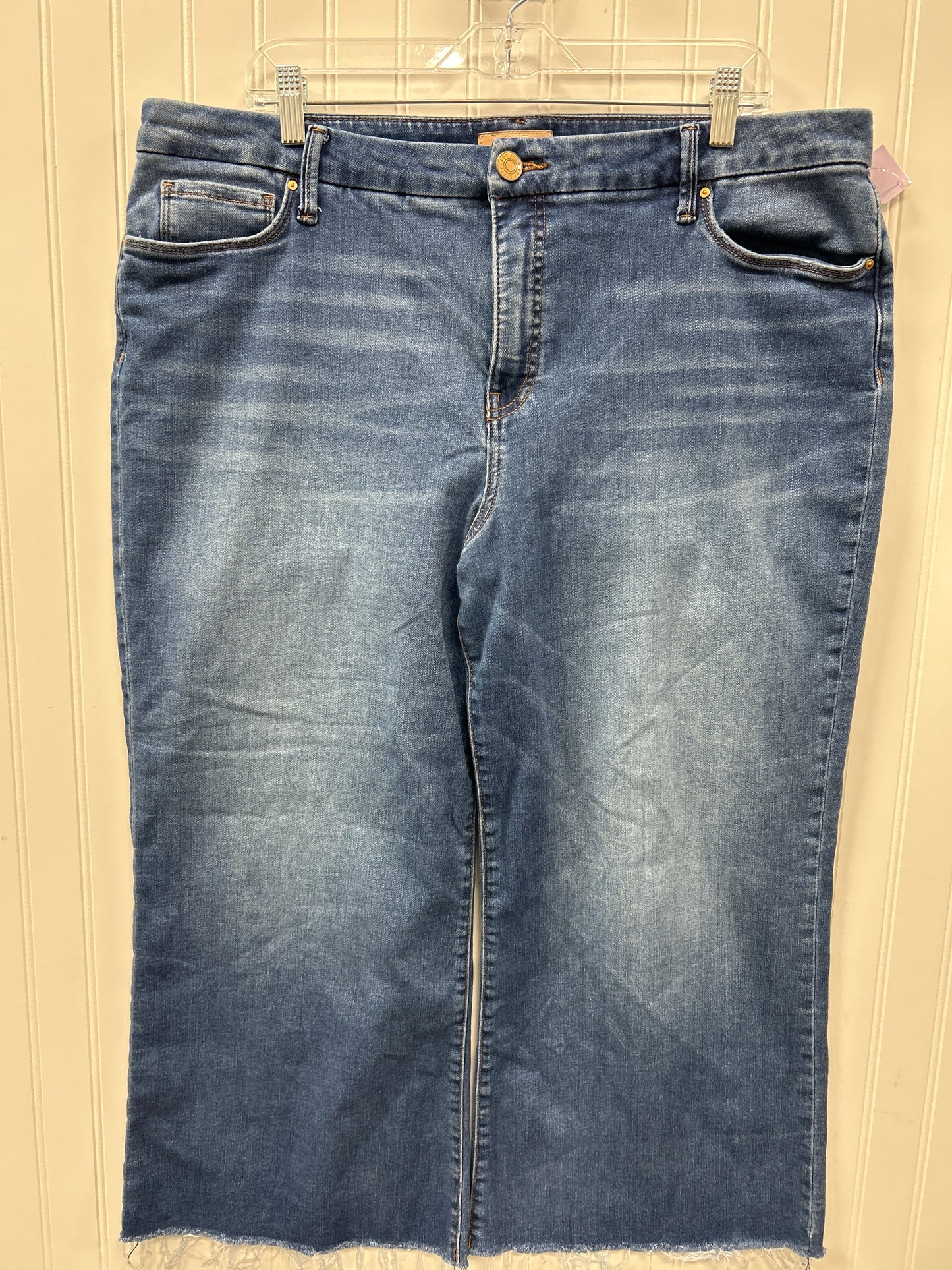 Jeans Straight By Kut In Blue Denim, Size:18