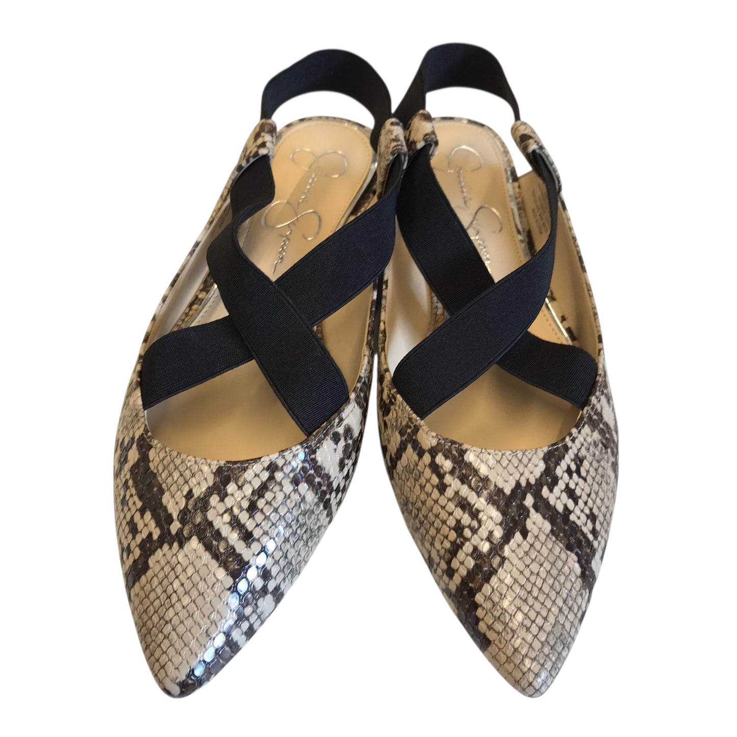 Shoes Flats By Jessica Simpson In Snakeskin Print, Size:8