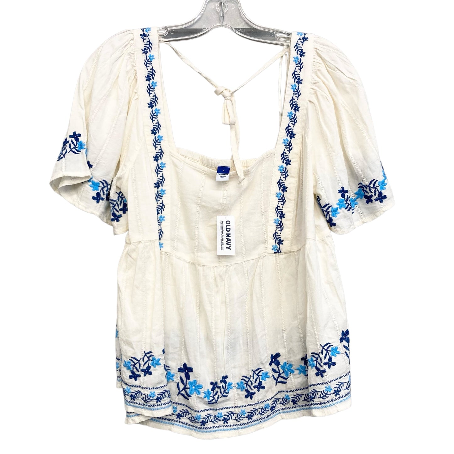 Top Ss By Old Navy In Blue & Cream, Size:L