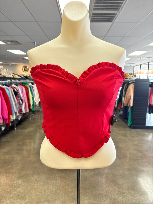 Top Sleeveless By Lulus In Red, Size:L