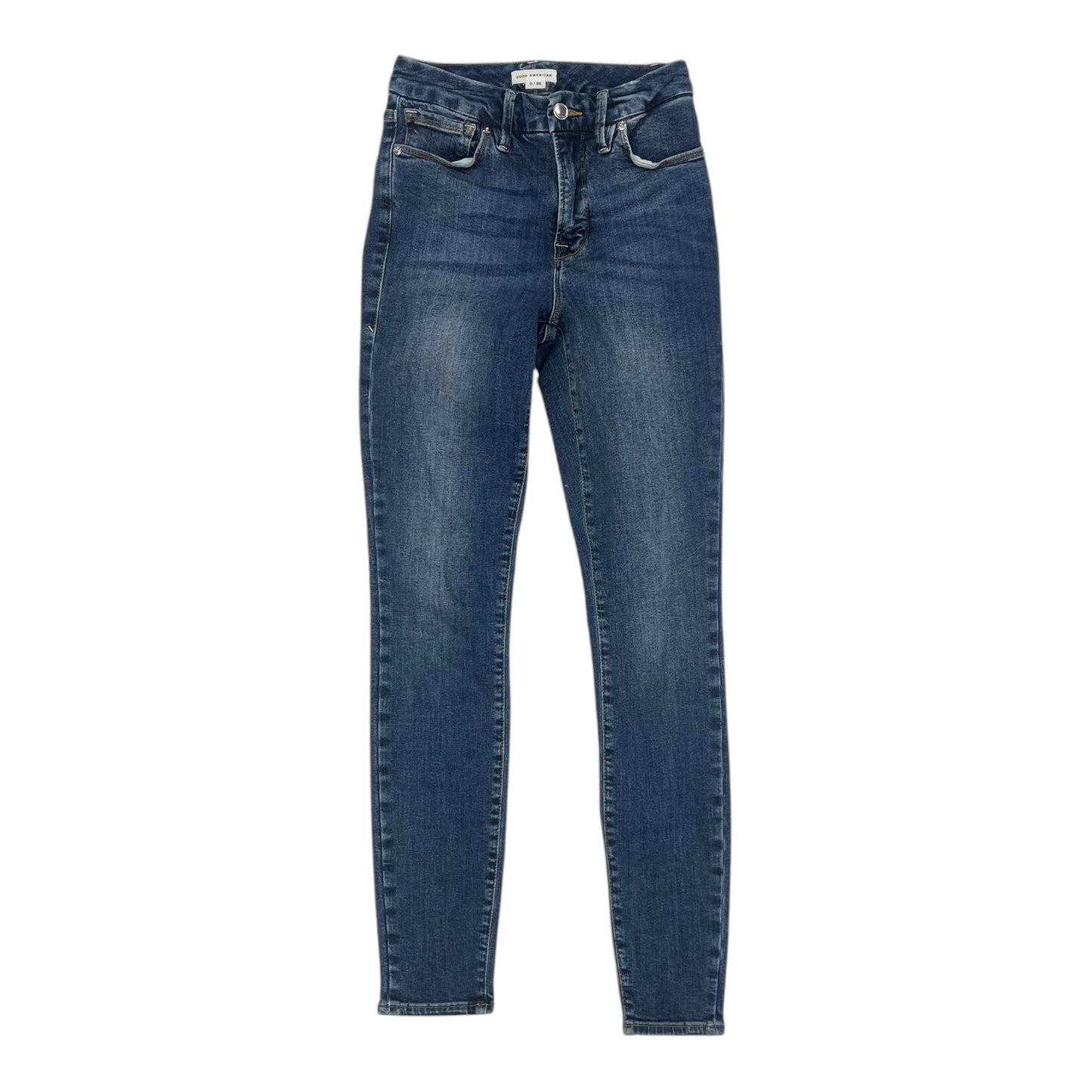 Jeans Skinny By Good American In Blue Denim, Size:0