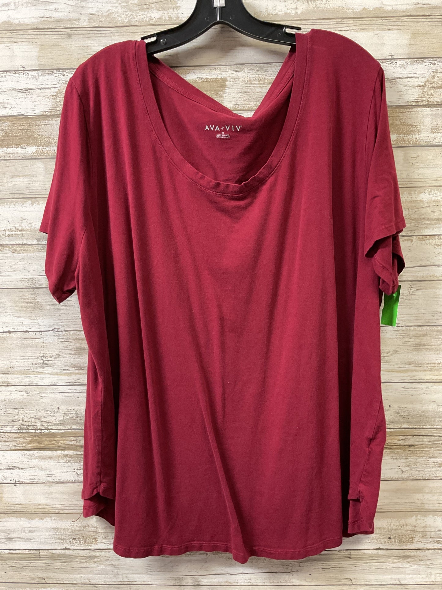Top Ss By Ava & Viv In Red, Size:3X