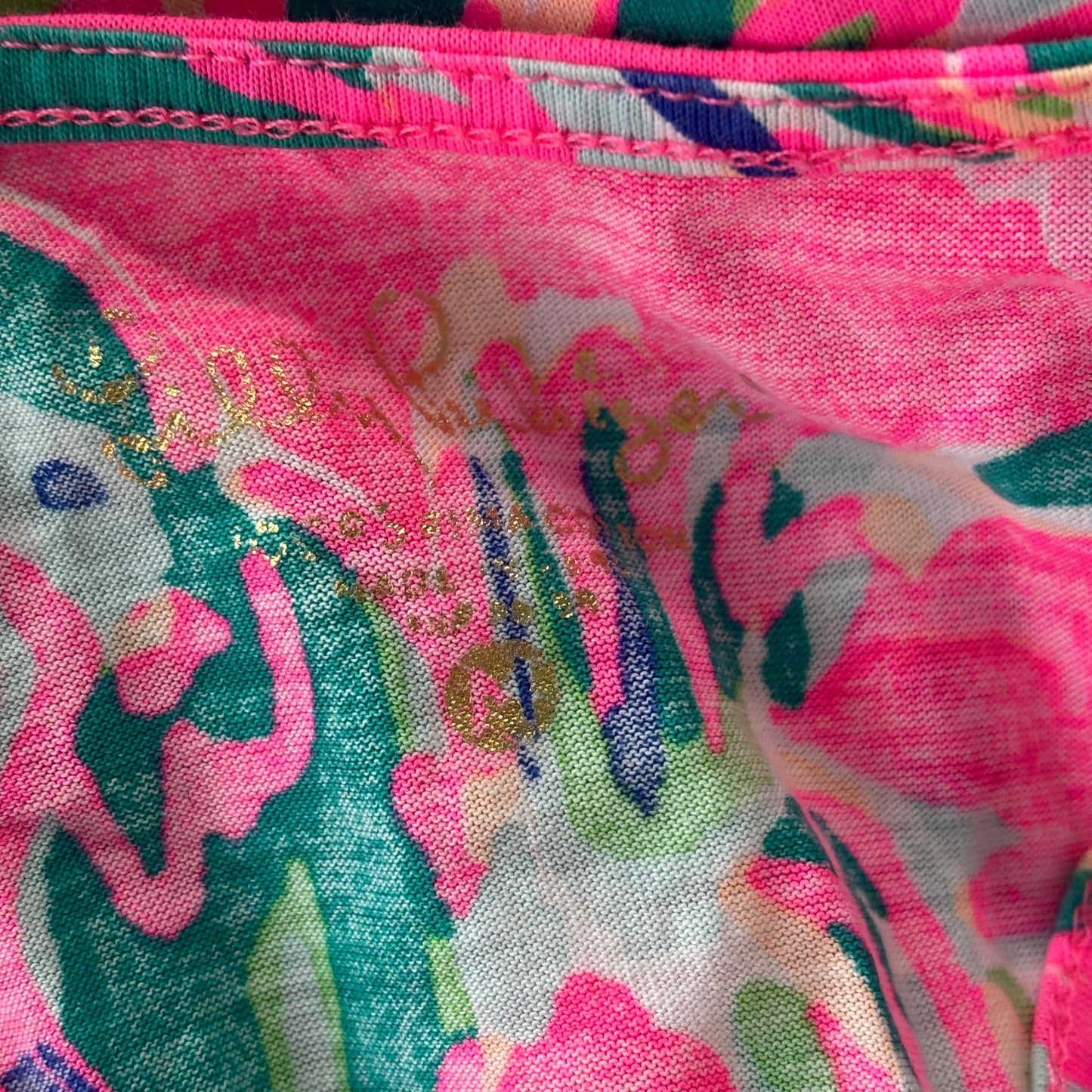 Tank Top Designer By Lilly Pulitzer In Green & Pink, Size: M