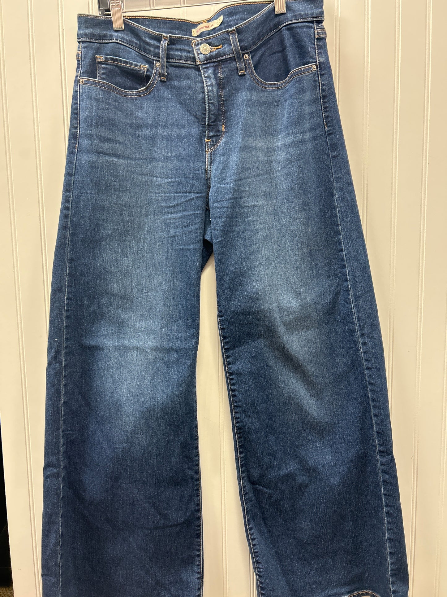 Jeans Wide Leg By Levis In Blue Denim, Size:10