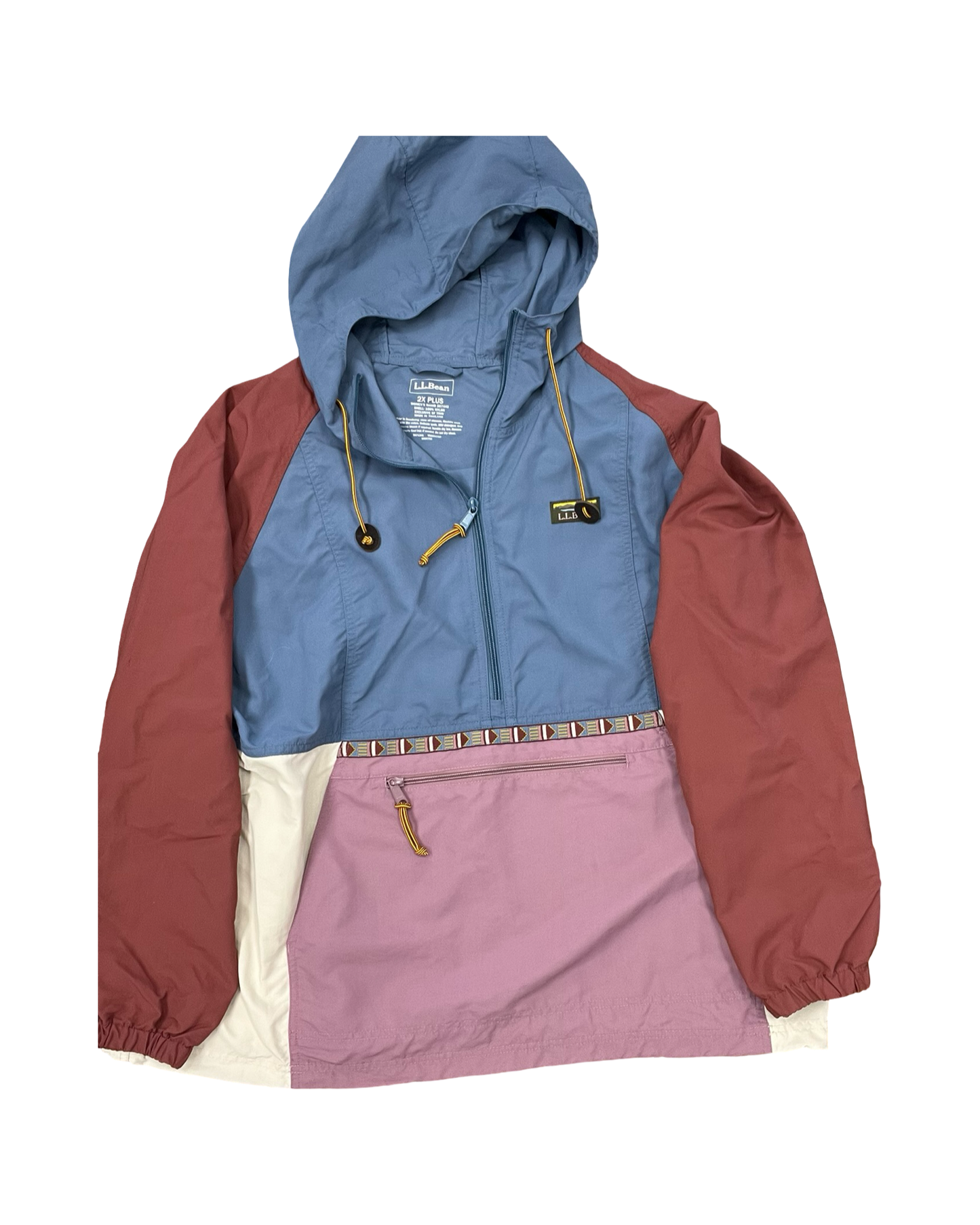 Jacket Windbreaker By L.L. Bean In Blue & Brown, Size:2X