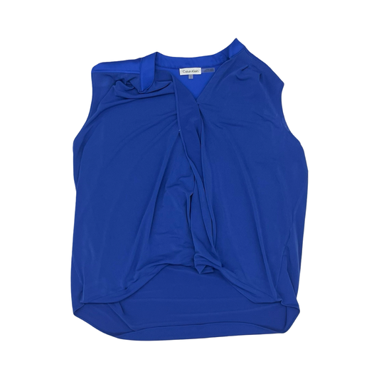 Blouse Sleeveless By Calvin Klein In Blue, Size:L