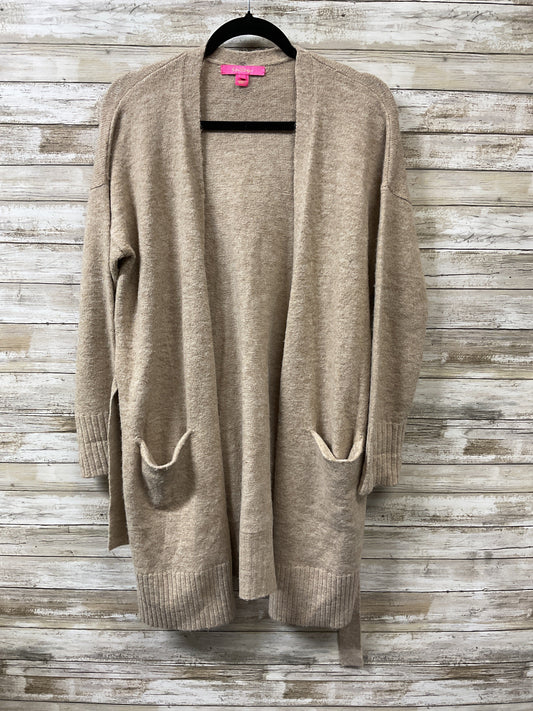 Sweater Cardigan Designer By Lilly Pulitzer In Tan, Size:S