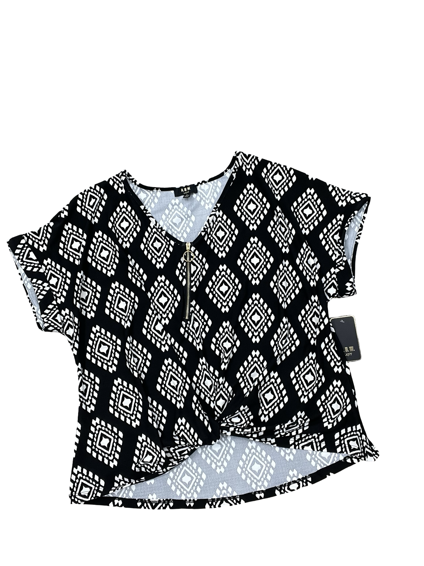 Top Ss By Auw In Black & Cream, Size:Xl