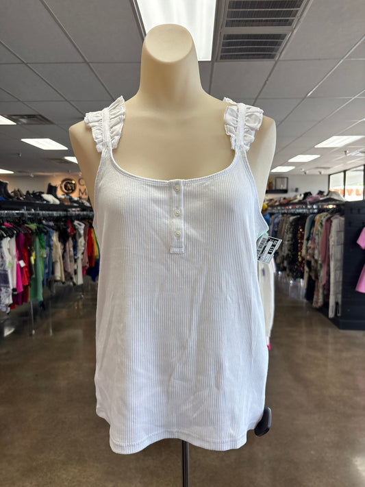 Top Sleeveless By J. Crew In White, Size:L