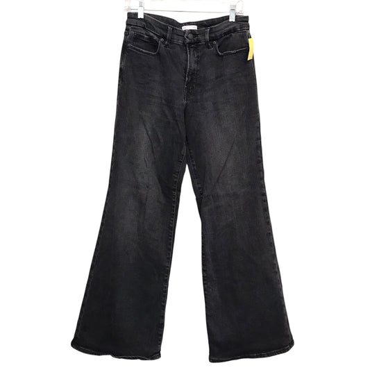 Jeans Wide Leg By Good American In Black Denim, Size:6