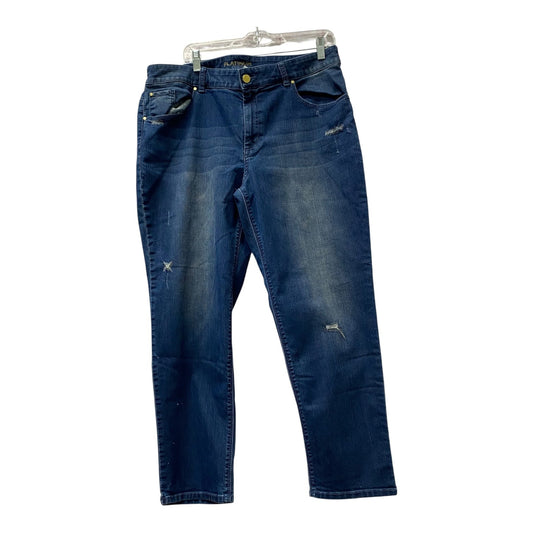 Jeans Straight By Chicos In Blue Denim, Size:16