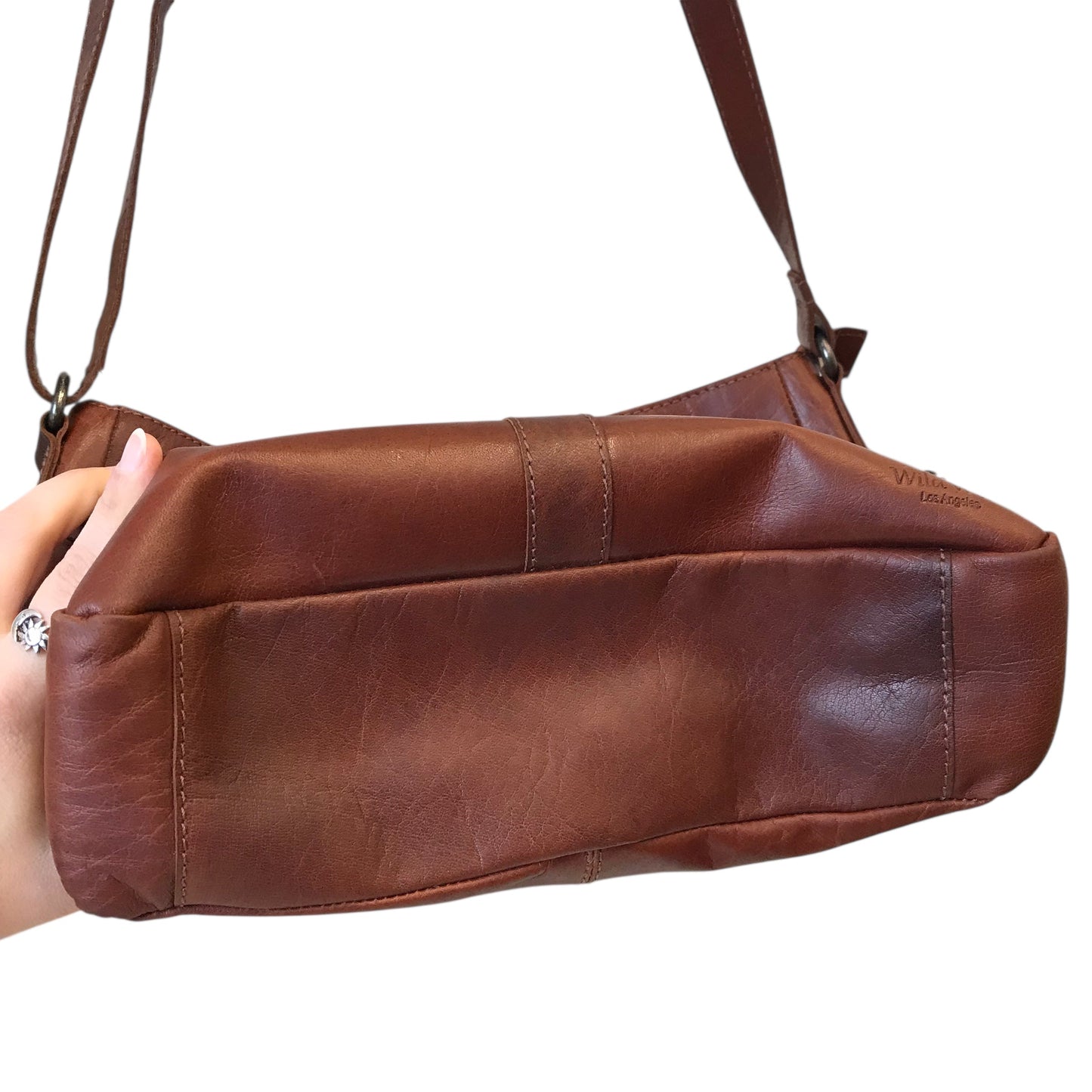 Handbag Leather By Wild West Los Angeles In Brown, Size:Medium