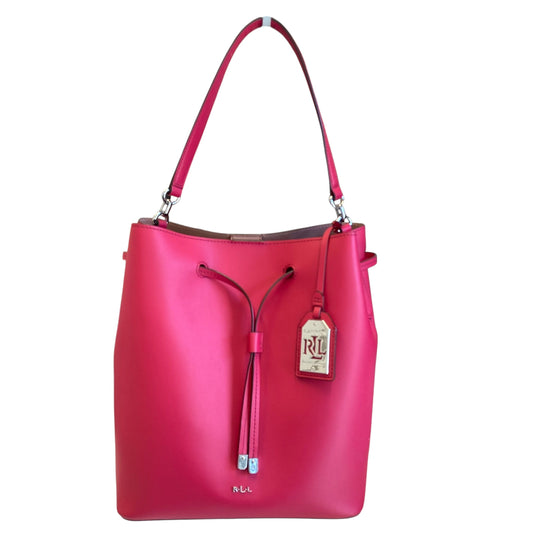 Handbag Leather By Ralph Lauren In Magenta, Size:Large