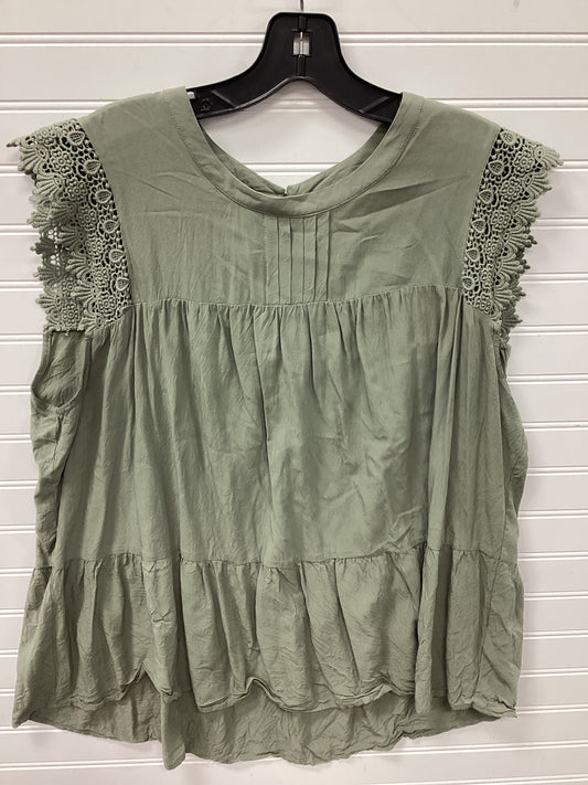 Top Sleeveless By Dr2 In Green, Size:2X