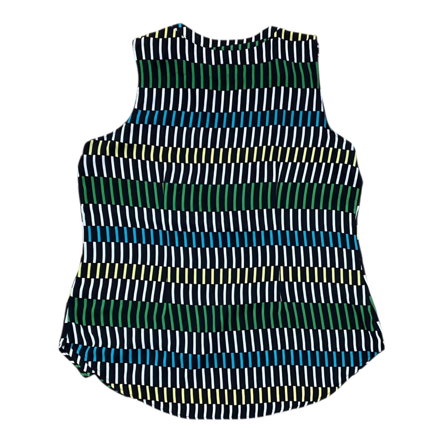 Blouse Sleeveless By Worthington In Black & Green, Size:L
