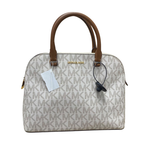 Handbag Designer By Michael Kors In Brown & White, Size:Large