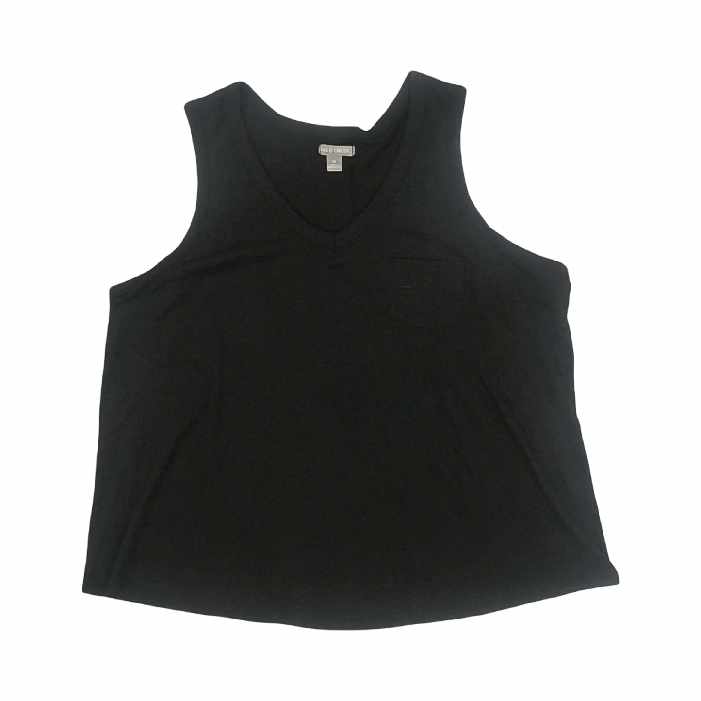Top Sleeveless By Falls Creek In Black, Size:1X