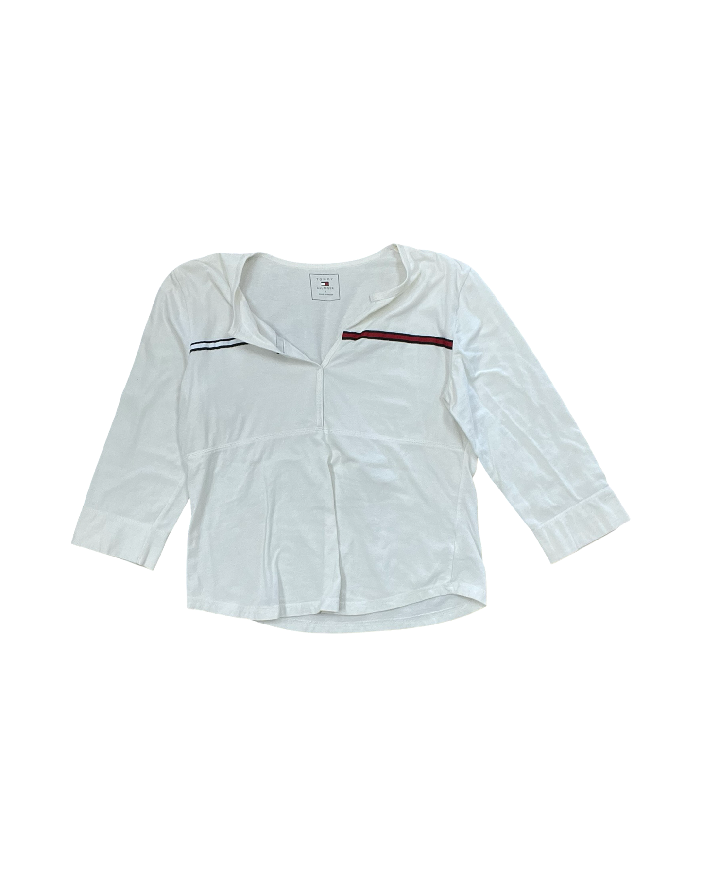 Top 3/4 Sleeve By Tommy Hilfiger In White, Size:L