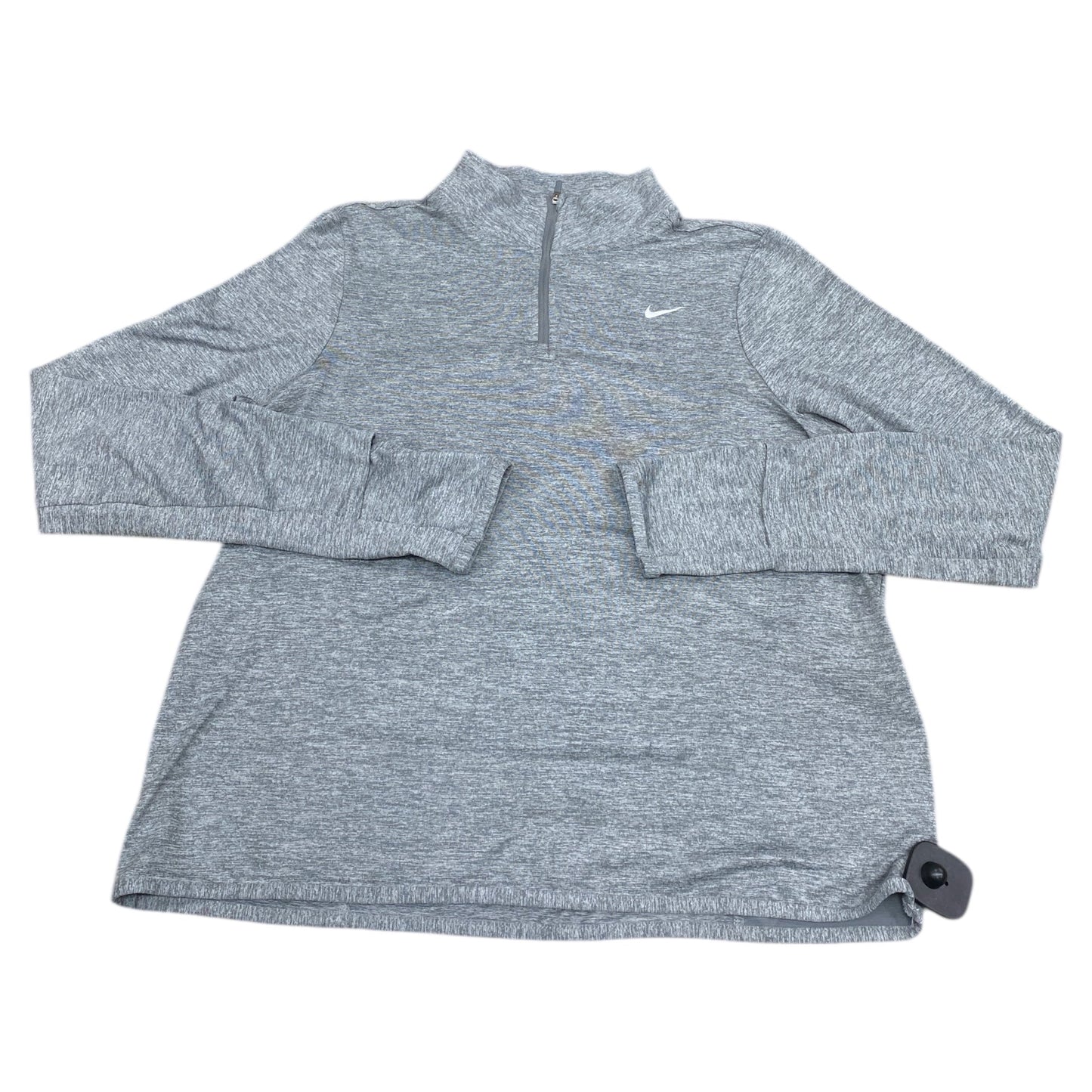 Athletic Top Ls Collar By Nike In Grey, Size:L