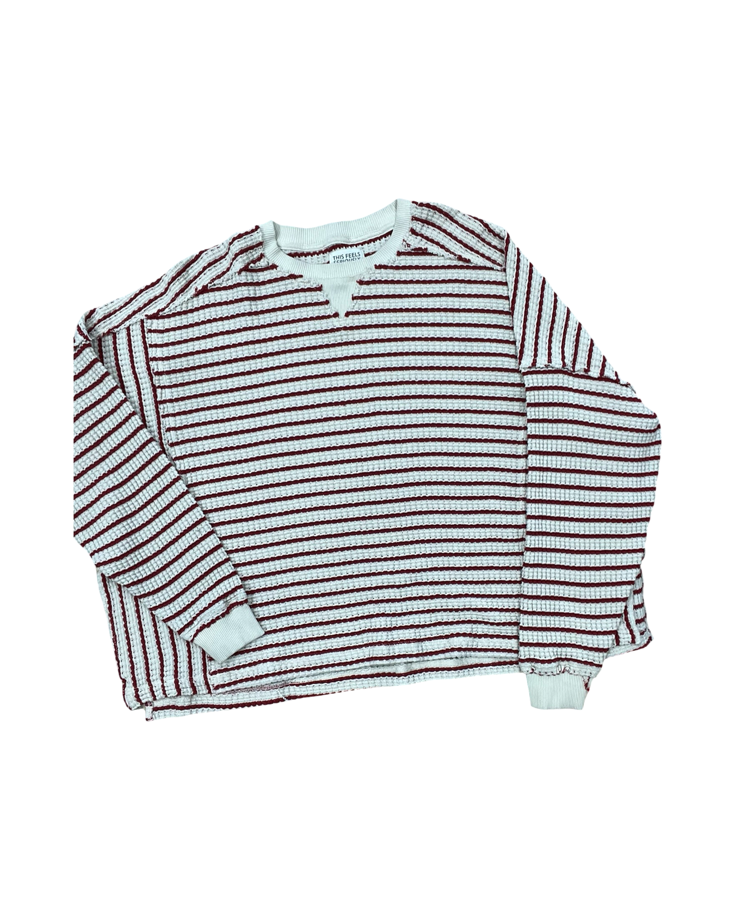 Sweatshirt Collar By American Eagle In Red & White, Size:M