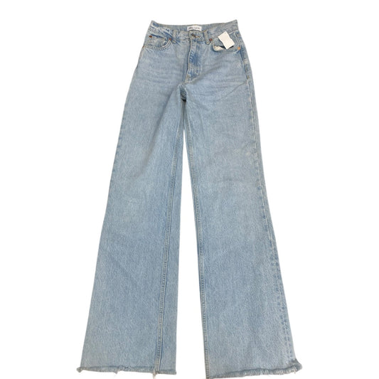 Jeans Straight By Zara Women In Blue Denim, Size:4