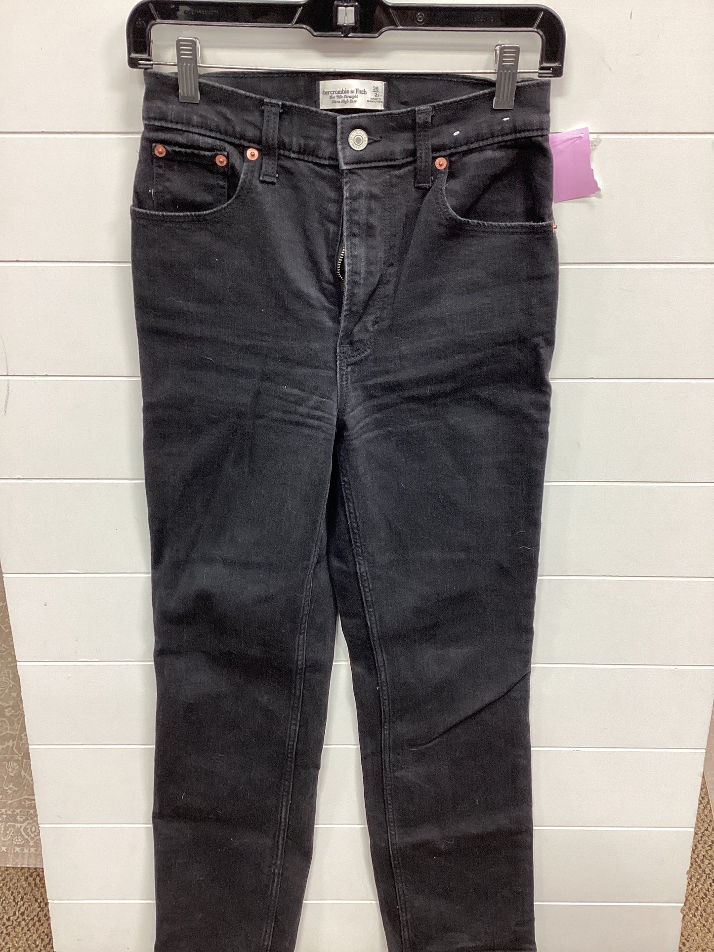Jeans Skinny By Abercrombie And Fitch In Black Denim, Size:2