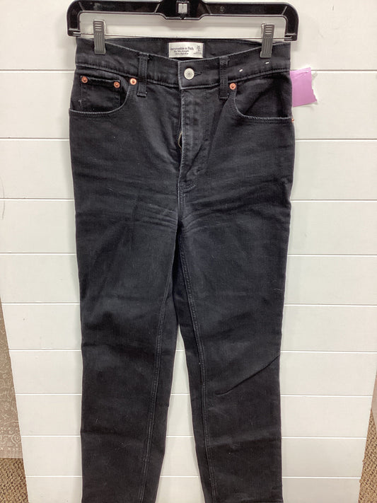Jeans Skinny By Abercrombie And Fitch In Black Denim, Size:2