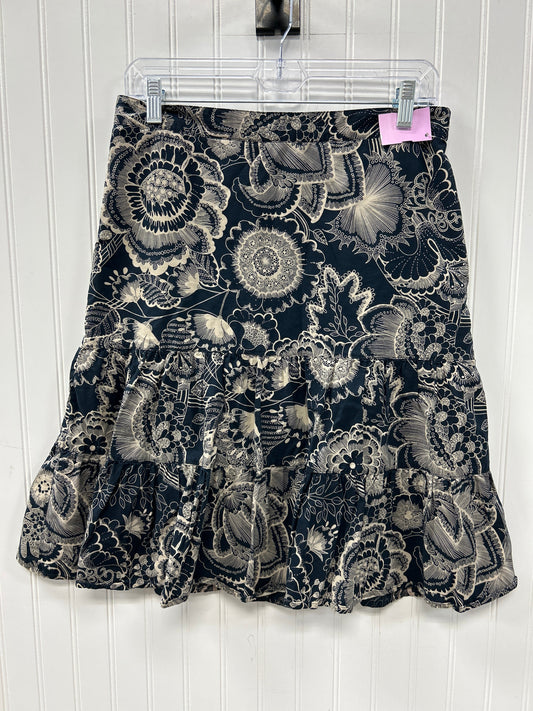 Skirt Midi By Ann Taylor In Blue & Cream, Size:6